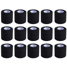 15 Pack 2 Inch x 5 Yards Black Self Adhesive Bandage Breathable Cohesive Band...