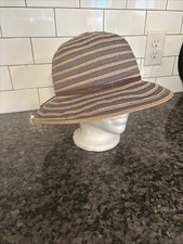 SCALA ladies Blue And Tan Sun hat