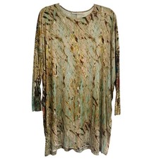 Bryn Walker Shift Dress XS Damien Acquario Italian Print Oversized Multicolor