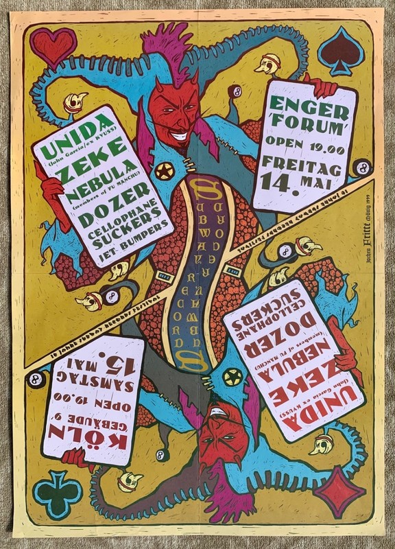 NEBULA Fu Manchu DOZER Zeke Stoner Rock 1999 SCREEN PRINT Poster EXTREMELY RARE