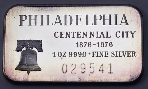 1 oz .999 Fine Silver Philadelphia Bar NO RESERVE Not Scrap Sterling