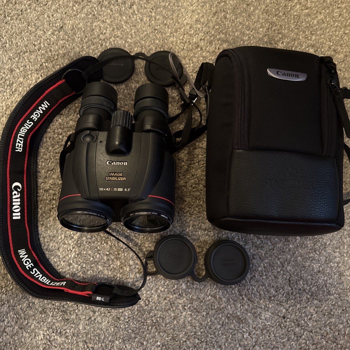 Canon 10 x 42 L IS WP Binoculars Image Stabilizer With Strap Caps Canon  Case