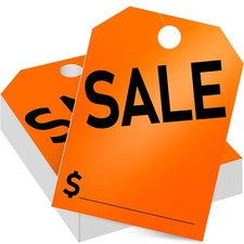 Crtiin 100 Pack Sale Tags Car Sign Dealer 8.46 x 11.81 inch, Orange