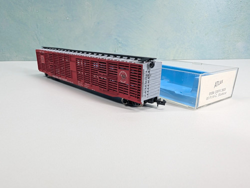 Atlas 3124 N Scale 85' HI-Cube Stock Car Cross Bros Meat Packers CBPX #3608 | Condition: Used