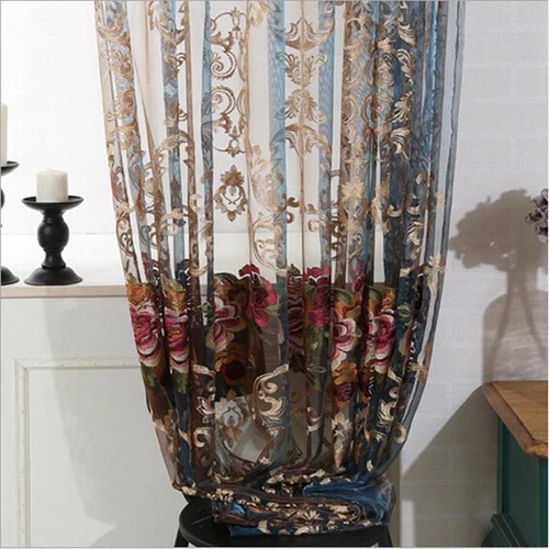 Luxus Blumen bestickt transparent transparent Voile Vorhang Tüll europäisch elegant - Bild 6 von 12