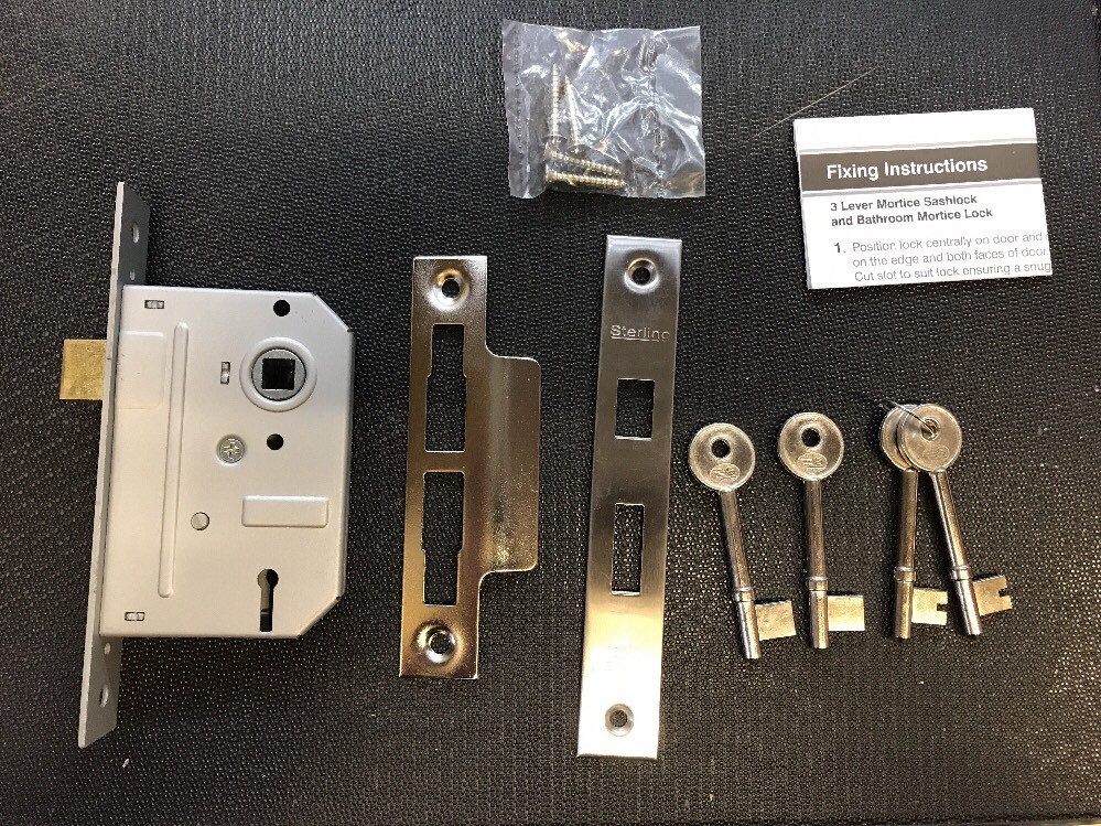 63mm 3 Lever Sash Lock In Satin Nickel Finish – Handle Master - Foto 4