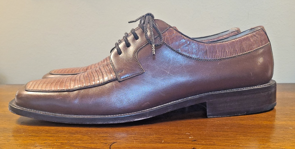 Disenado For Julio Blanco BROWN LIZARD & LEATHER LACE UP  display picture 1