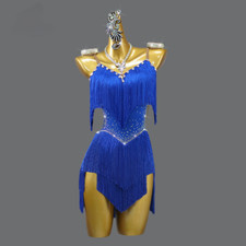 New Professional Latin Performance Dance Dress Sexy Party Fringe Skirt Practice