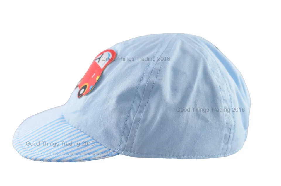 Sombrero de sol bebé niños gorra de verano sombrero de playa algodón azul rojo ala a rayas coche 0-3 3-6M Foto 4 de 4