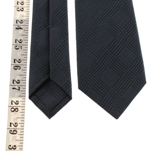 Kiton NWOT 100% Silk Seven Fold Neck Tie in Green/Navy Plaid Sheen Made in Italy - Picture 4 of 9