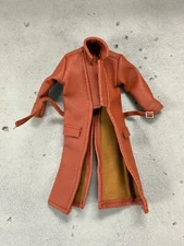 PB-LTC-FRY-BN: 1/12 faux leather Brown wired Coat for 6" action figures