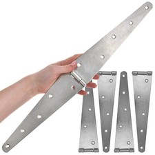 LARGE STRAP HINGES x 4 10" Long Galvanised Metal Backflap T Door Gate HEAVY DUTY