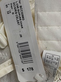 $178 Lise Charmel Women's White Mesh Lace Scallop Edges Bra Size 32G