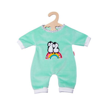 Heless Puppenkleidung Flauschiger Strampler Pinguin Pünktchen in 3 Größen