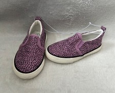 Cat Jack Sneakers Keagan Toddler Girls Sz 7 Purple Leopard Slip On Shoes
