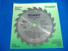 MADE IN USA 7 1/4" 20 TOOTH CARBIDE CIRCULAR SAW BLADE TENAZIT PROFESSIONAL