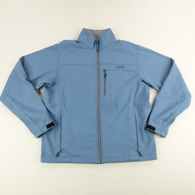 GoLite Jacket Mens Large Blue Trinity Fleece Lined Softshell Full Zip Up Coat ^