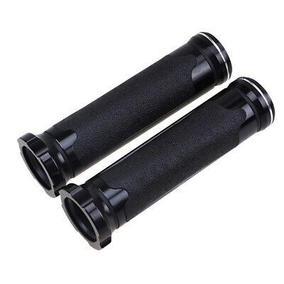 Black 7/8" 22mm LEFT 1" 25mm RIGHT Gel Handlebar Grips with plug For Universal