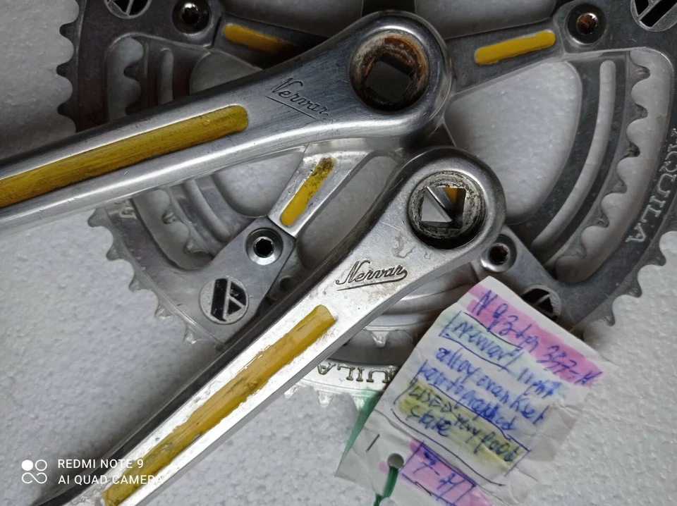 JUEGO DE BIELAS NERVAR ALEACIÓN LIGERA PANTOGRAFIADAS AQUILA (águila) GUARNITURA BICI CORSA Foto 3 de 4