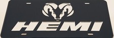 Hemi Black Mirror License Plate Auto Tag Laser Cut Inlaid Acrylic