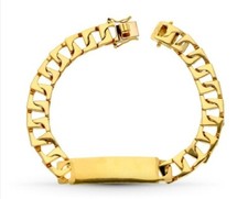 18K Gold Bracelet. Solid Slave 22 Cm X 9 Mm. 45.00 Grams