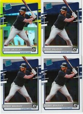 BOBBY BRADLEY ROOKIE 4 CARD LOT 2020 OPTIC LIME GREEN PRIZM RATED RC # 63 + BASE