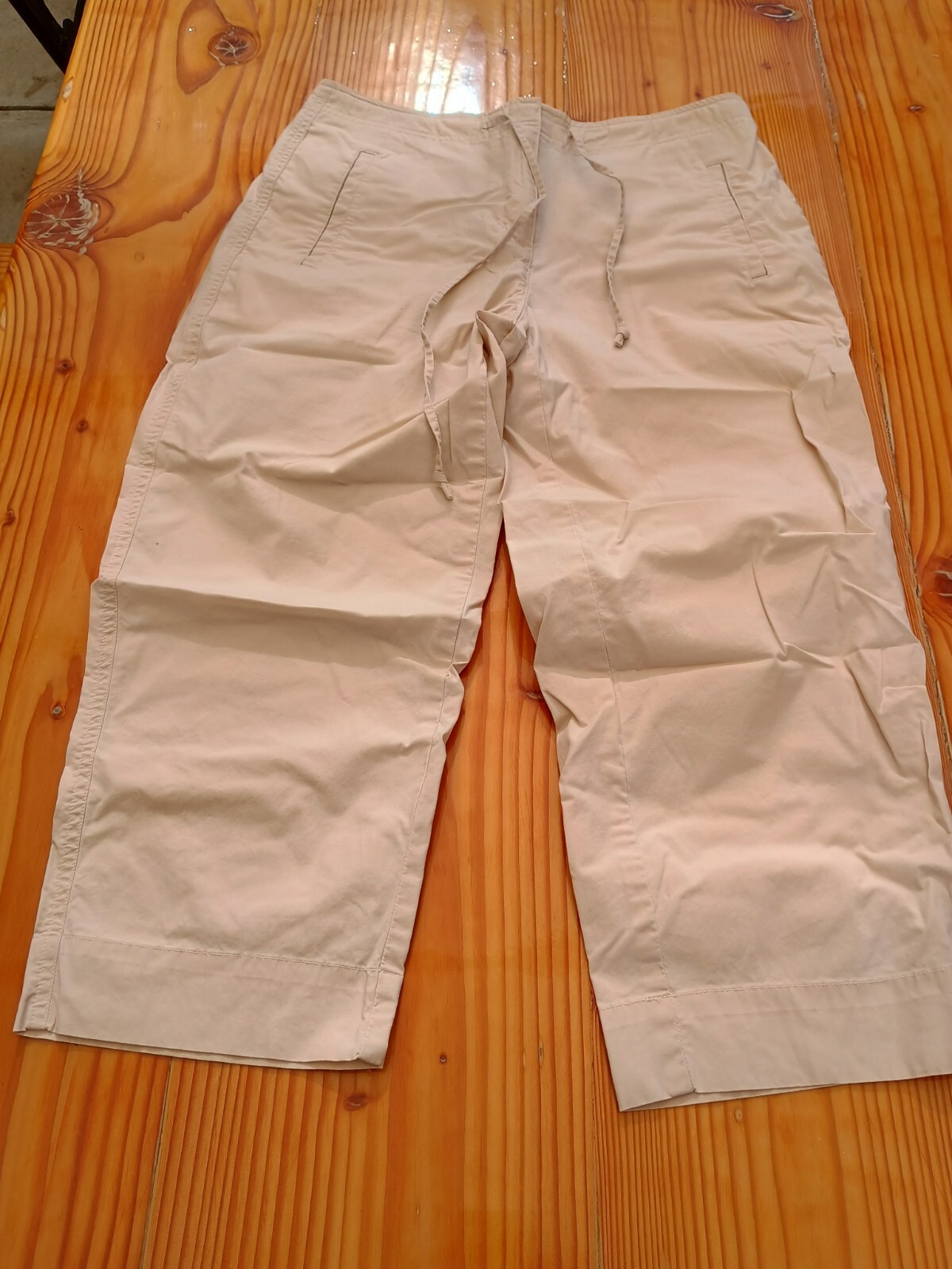 Talbots Petites sz 4 Chino Pants Beige Leg Cotton Stretch