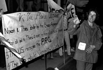Tom Hayden at POW Demonstration on April 3 1973 at the Bever - 1973 Old Photo 2