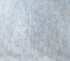 Little white flowers on blue fabric 1 1/4 yard piece 1248