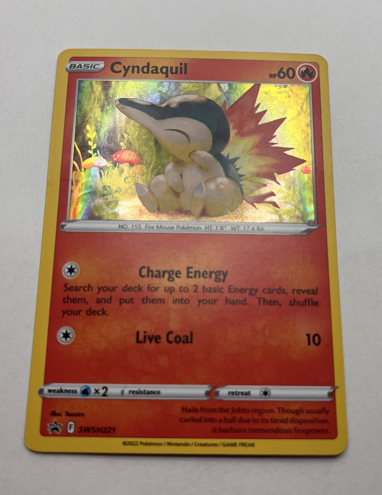 Cyndaquil SWSH221 Black Star Promo Holo Rare Pokemon Card - NM/M
