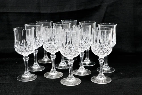 Cristal D'Arques-Durand Longchamp Clear Wine Glass 6½" Hand Blown 5¾oz France