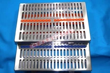 2 GERMAN DENTAL AUTOCLAVE STERILIZATION CASSETTE RACK BOX TRAY FOR 20 INSTRUMENT