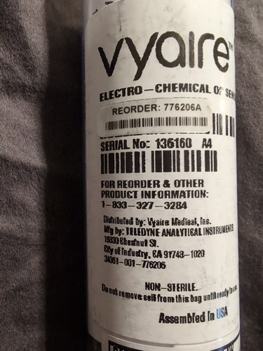 Vyaire 776206A O2 Sensor - Picture 2 of 8