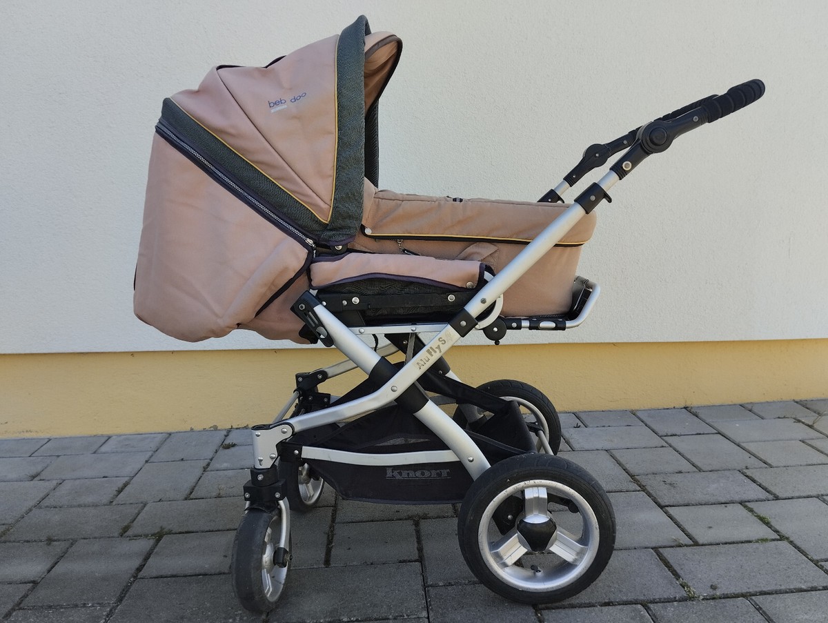 Kinderwagen Kombi Alu Fly S bebidoo braun,m. Tragetasche, umbaubar z.  Sportwagen