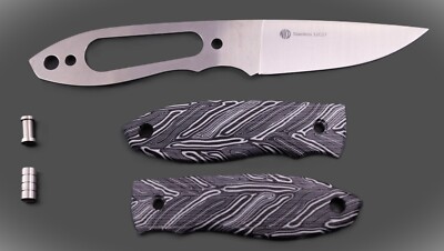 Bausatz NKD Lizard 75 G10 Damast black-white  3D Stahl 12C27 Messerklinge Necker