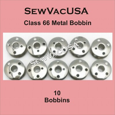 Class 66 Metal Bobbins For Singer Models 401A, 403A, 404 500A, 503A + (10 pack)
