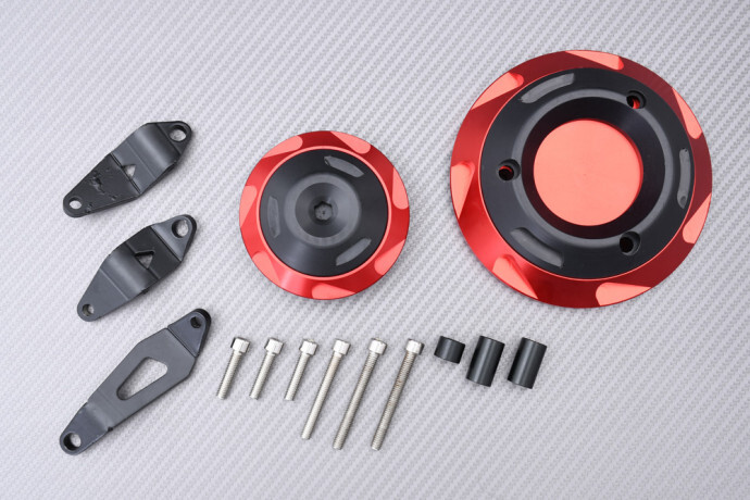 Coussin de carter moteur Kawasaki Ninja 400 absorbant anti-choc rouge