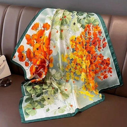 New Large Women’s Imitation Silk Scarves / Scarf Designer Print Head 119 Options - Picture 78 of 229
