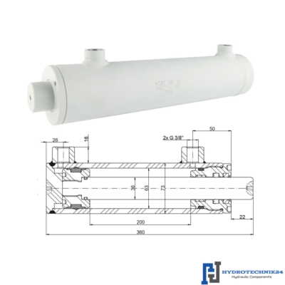 Hydraulikzylinder doppeltwirkend CJ2F-63/36/200, Universell ohne Befestigung