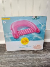 Sun Squad Inflatable Lounge Chair Built in Cup Holders Pink