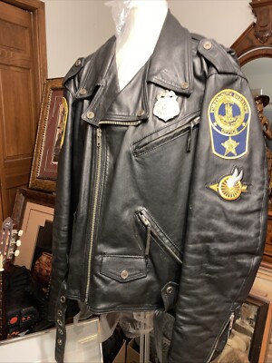 Harley-Davidson Vintage Sheriffs Shovelhead Black Leather Jacket