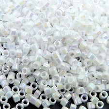 Miyuki Delica Seed Beads Size 11/0 7 Grams White Pearl AB DB202