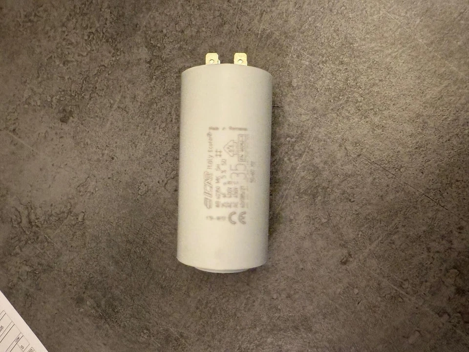 condensatore ICAR, bianco, 35µf, 450V, nuovo, terminale fast-on maschi - Immagine 2 di 4