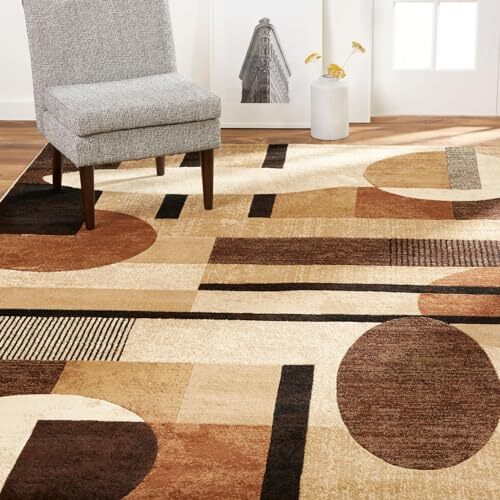 Tribeca Jasmine Modern Area Rug, Abstract 18.9"x31.5" 18.9" x 31.5" Brown/Beige - Picture 2 of 6