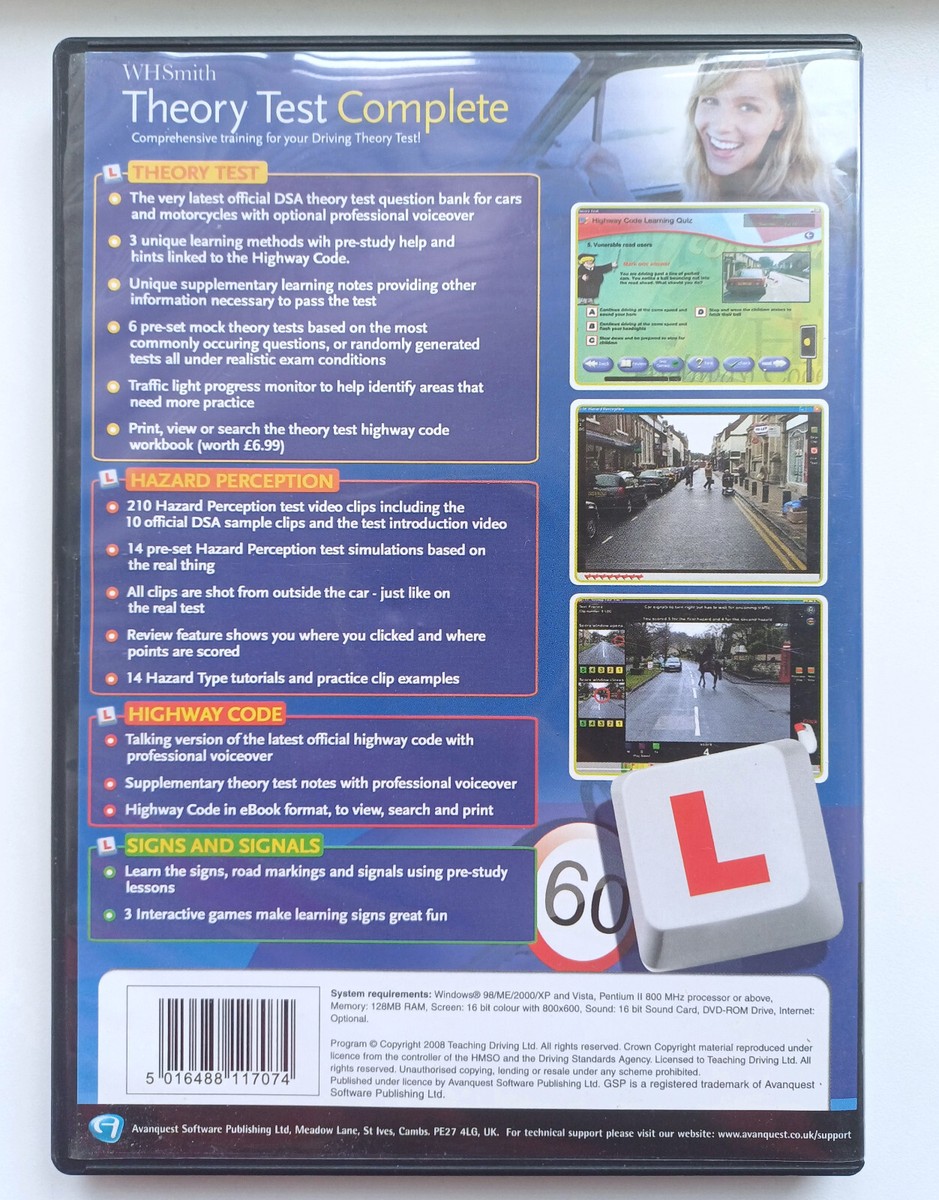 WHSmith Complete Driving Theory Test GSP Training Software DVD ROM