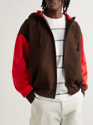 ACNE STUDIOS Logo Fiah Zip Munch Face Color-Block Cotton-Jersey