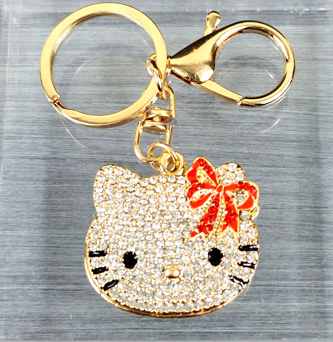 Hello kitty with Mirror Crystal Rhinestone Key Chain Key Ring