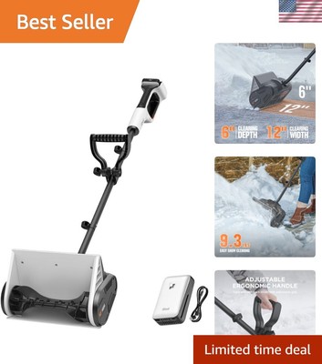 Electric Snow Removal Shovel - Lightweight, 20V, 12-Inch for Quick Cleanup