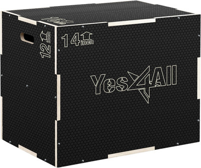 3 in 1 Non-Slip Wooden Plyo Box, Step up Box for Workout, Plyometric Jump Box fo