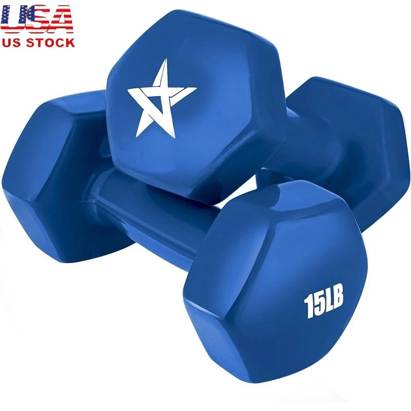 Durable Vinyl Coated Dumbbell Weight Set Strength Training & Home Workouts New